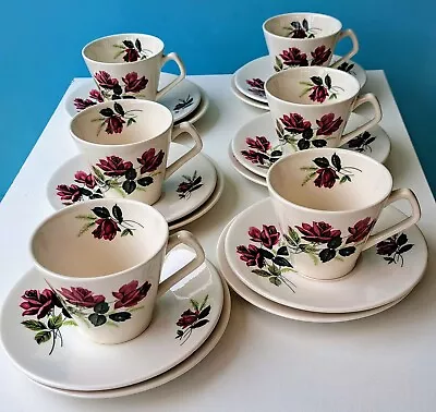 Buy Lord Nelson Pottery Red Rose 6 Trios Tea Party Granny China Weddings Cottagecore • 25£