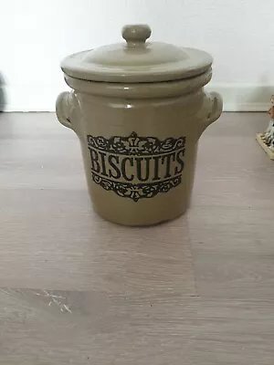 Buy Vintage Moira Pottery Biscuits Jar Glazed Stoneware Farmhouse • 15£