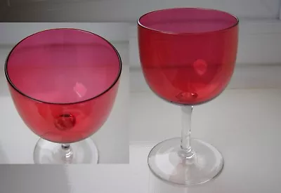 Buy Whitefriars Edwardian Art Nouveau Era Cranberry Wine Glass C22 • 10£