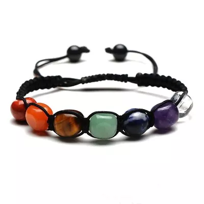 Buy 7 Chakra Bracelet Anxiety Relief Crystal Gemstone Bead Healing Mind Jewellery • 3.75£