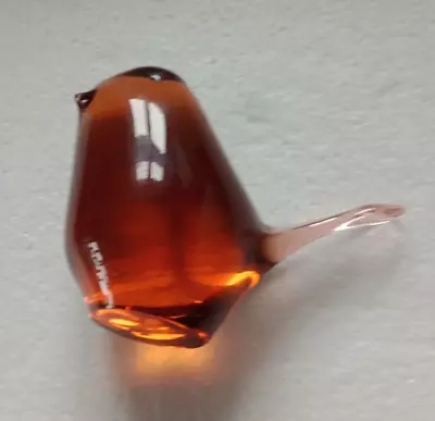 Buy Wedgwood Glass Bird Robin Amber Vintage Paperweight Very Nice Condition  • 9.99£