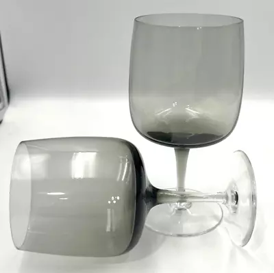 Buy Vintage Holmegaard Smoke Gray Grey Stemmed 12 Oz Wine Glasses 6.25” Denmark • 20.46£