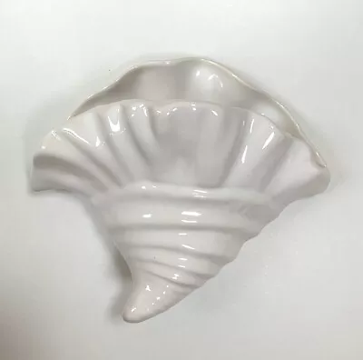 Buy Vintage Sylvac Shell Pottery Wall Pocket Art Deco White • 22£
