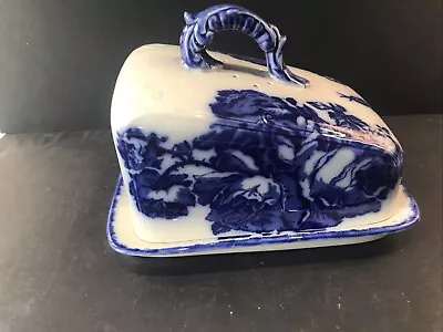 Buy Vintage VICTORIA WARE Blue & White Ironstone CHEESE / BUTTER LIDDED DISH • 9.99£