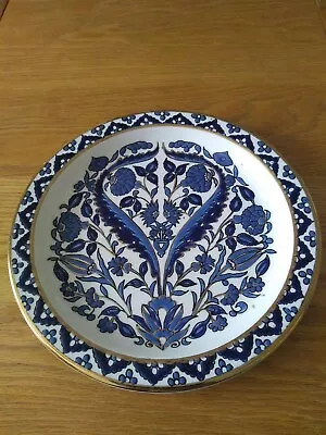 Buy Ibiscus Ceramics Rhodes Greece Handmade In 24k Gold Floral Decorative Plate • 11.99£