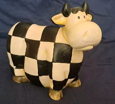 Buy Pottery Cow - Chequered Decoration • 10£