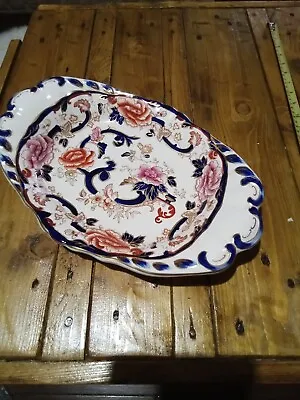 Mason's Blue Mandalay　メイソンズ　footed bowl