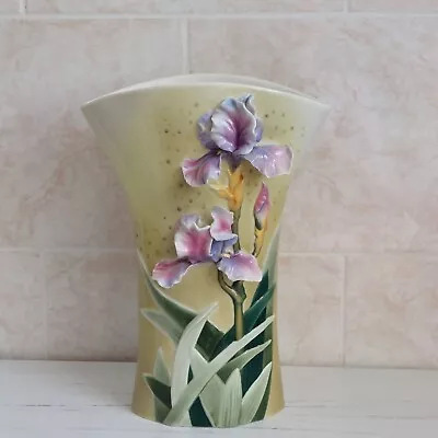 Buy Franz Porcelain Enchanted Garden Collection Iris Grace Vase FZ00714 3D Flowers • 195£