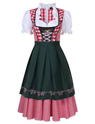 Buy Oktoberfest Beer Girl Costume German Bavarian Dirndl Fancy Dress • 19.99£
