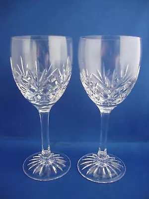 Buy 2 X Edinburgh Crystal Tay Cut Pattern Wine Glasses - Signed • 29.95£