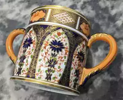 Buy XL 19th Century Royal Crown Derby Imari 1128 Antique Porcelain Loving Cup 7 1/8  • 225£
