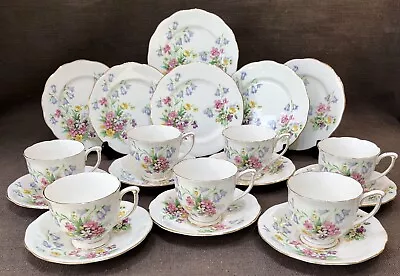 Buy Vintage Queen Anne “Old Country Spray” Bone China Tea Set - 20 Piece • 35£