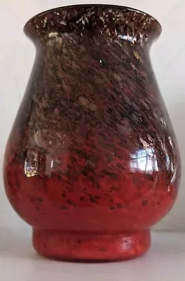 Buy Superb Monart Glass Vase,shape Ra,red And Black With Gold Aventurine.exc. Cond. • 49.99£