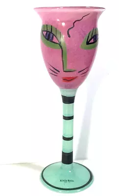 Buy Ulrica Hydman-Vallien Kosta Boda Open Minds Wine Glass Pink Face • 118.24£