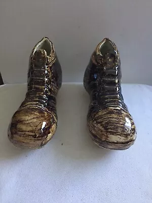 Buy Studio Pottery Pair Football Boot Figure,Football Boot Ornament,Signed • 14.99£