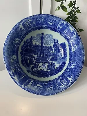Buy Large Victoria Ware Ironstone Flow Blue Heavy Centrepiece Deep Fruit Bowl • 36.68£
