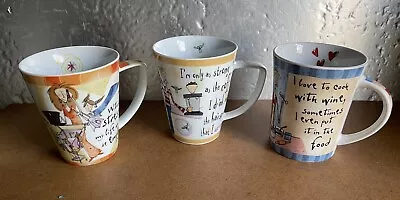 Buy Johnson Brothers Born To Shop Humorous Tea Coffee Mugs X3 • 25£
