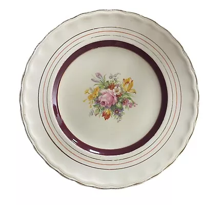 Buy Vintage Woods Ivory Ware Val D'or Lunch Plate 9  Beige Red Rings Floral Centre • 6.99£