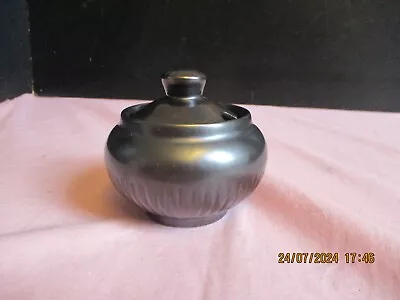 Buy Vintage Prinknash Black Pottery Lidded Preserve Pot / Dish • 1.50£