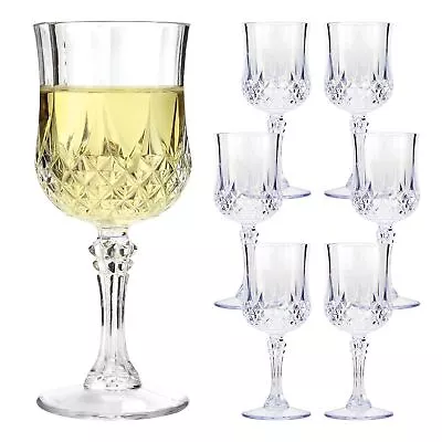 Buy 24 X Crystal Effect Clear Plastic Wine Flute Party Glasses Decorative • 32.95£