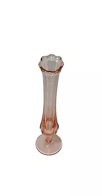 Buy Vintage MCM Pale Pink Depression Swung Pulled Glass Fluted Bud Vase 8  Tall • 14.90£