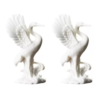 Buy  2 PCS Miniature Animal Statue Crane Potted Ornament Bird Office • 18.65£