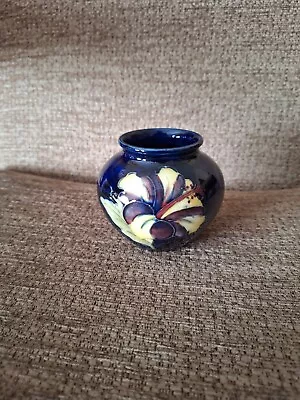 Buy Vintage Moorcroft Vase Hibiscus On Blue Background • 74.99£