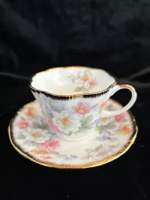 Buy Crownford Queens Fine Bone China  English Charm  Floral Pattern Tea Cup & Saucer • 11.67£