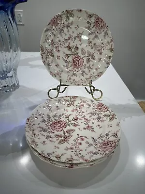Buy Vtg Johnson Brothers 4 Dinner Plates  “Rose Chintz”with Tags Made In Ingland 10” • 55.92£