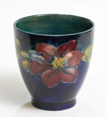 Buy Moorcroft Hibiscus Art Pottery Vase Blue Ground Mid 20th Century Vintage • 74.99£