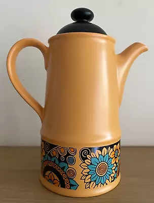 Buy Vintage Retro Coffee Pot 1970s Sadler Orange Floral Stoneware 24 Cm High • 15.99£