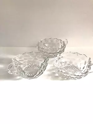 Buy Lot Of Three Fostoria American Nappy Bowls 4 To 5  Square, Rectangle And Round • 22.83£
