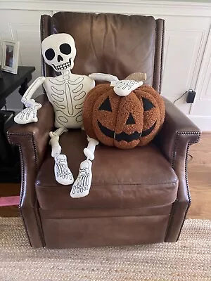 Buy Pottery Barn Mr. Bones And Pumpkin Pillow Combo • 250.69£