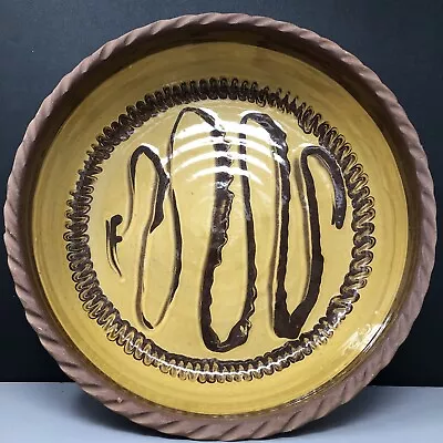 Buy Alan Frewin Studio Pottery Earthenware Thrown Dish Slip Decor #1696 • 35£
