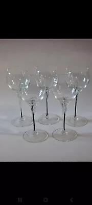 Buy Vintage Crystal Bohemia Belfor Exquisite Wine Port Glasses Black Core Stem 5 VGC • 8£