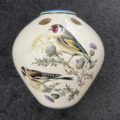 Buy Vintage Brixham Pottery British Birds Posy Vase Goldfinch Chaffinch  • 4.99£
