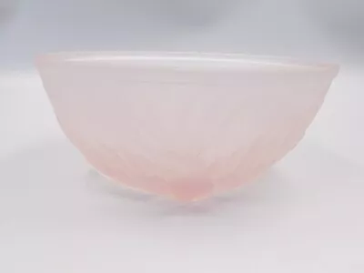 Buy 7 1/2 , 19cm LALIQUE STYLE PINK/MAUVE FROSTED GLASS BOWL WITH BIRDS. • 29.99£