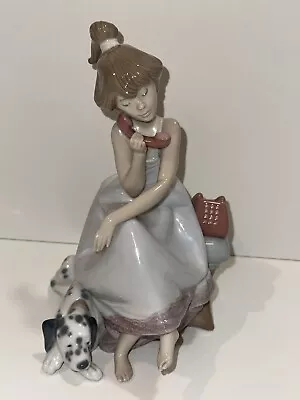 Buy Lladro Porcelain 'Chit Chat' Girl On Phone With Dog Figure  ~ No 5466, Excellent • 59£