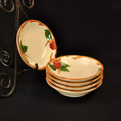 Buy Franciscan Apple 5 Fruit/Dessert Sauce Bowls Red Green Brown 1947-49 HandPainted • 73.60£