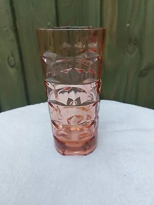 Buy Vintage  1970's Lumonarc Rosaline Blush Pink French Glass Vas • 6£