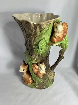 Buy Vintage Withernsea Eastgate Pottery 3D Forest Creatures Vase/Jug Deer/Squirrels • 19.99£