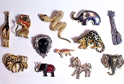 Buy 12 Piece Vintage & Modern Mixed Wild Animal Safari Brooch/Pin Lot - Razza • 0.77£