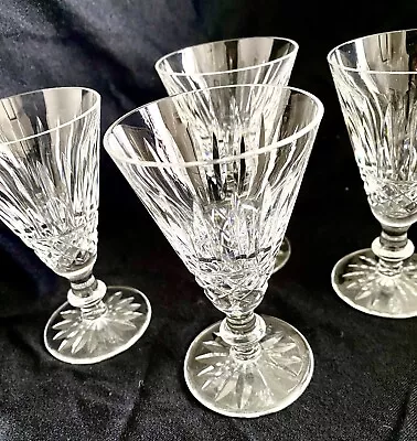 Buy 4  Vintage Waterford Lead Crystal Lismore Small Wine Glasses Signed  11.5cm H • 45£