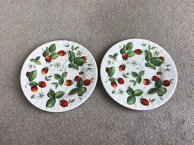 Buy 2 X Roy Kirkham  Alpine Strawberry  2000 Tea Plates 20.5 Cm • 3.99£