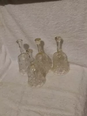 Buy Vintage 4 X Cut Glass Hand Bells With Clangers - 1970's • 15£