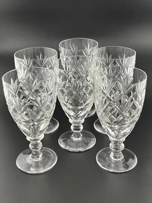 Buy Vintage Royal Doulton Crystal Sherry Glasses X 6 Georgian Pattern • 39.99£