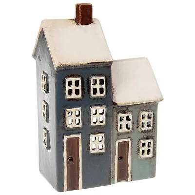 Buy Village Pottery Grey Navy 2 House Tealight • 17.99£