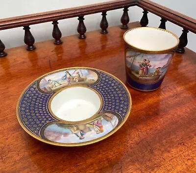 Buy Wonderful Antique Early 19thc French Sevres Porcelain Trembleuse Cup Saucer • 6.50£