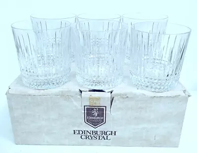 Buy Edinburgh Crystal  8.5 Cm Whisky Glasses X 6 Lomond Design Unetched Boxed - SE50 • 35£