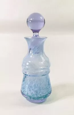 Buy Vintage Caithness Lilac Blue Swirl Hand Blown Glass Perfume Bottle With Stopper • 21£